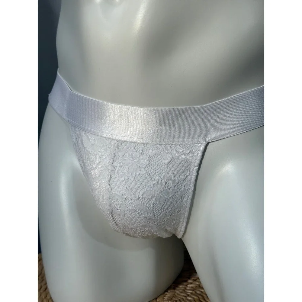 Cosabella Never Say Never Mens Sports Brief White Lace Underwear size XL NWT